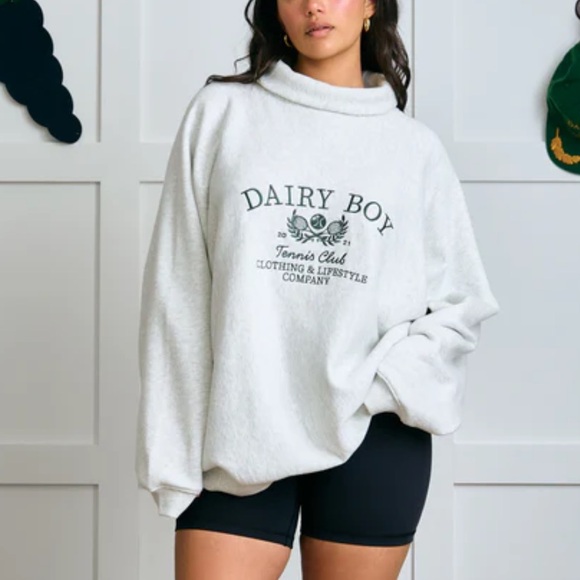 Dairy Boy Tops - Dairy Boy Turtleneck Sweatshirt Heather Grey M/L New With Tags
